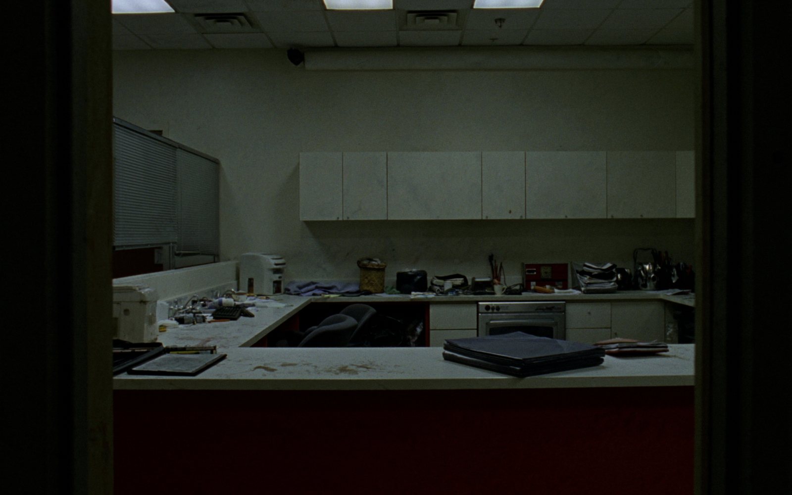 Office breakroom — before cleaning